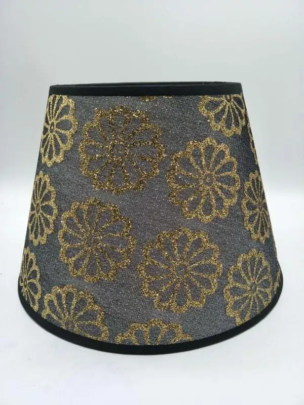 

E27 Art Deco lamp shade for table lamp bedroom shade round black print fabric lampshade modern style lamp cover for desk lamp