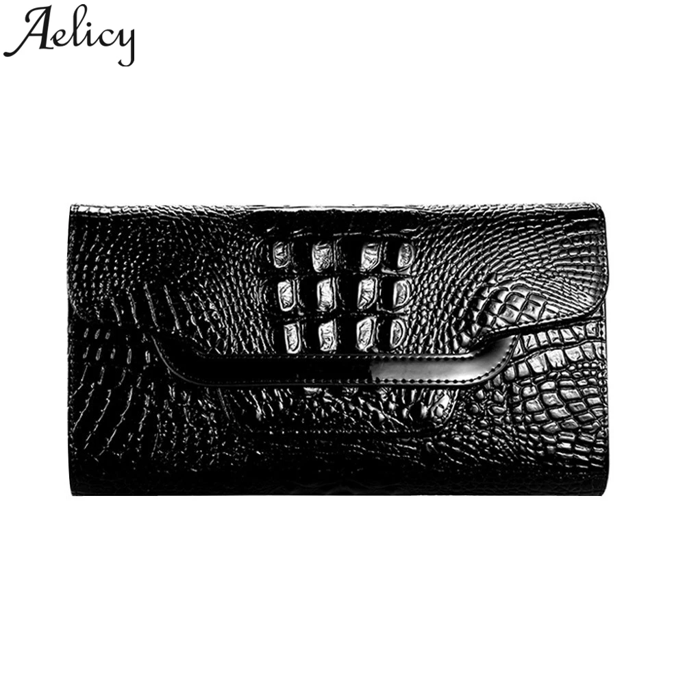 Aelicy Модные женские Аллигатор Крокодил Длинный кошелек на молнии портмоне Рамка роскошные сумки женские сумки дизайнерский Органайзер