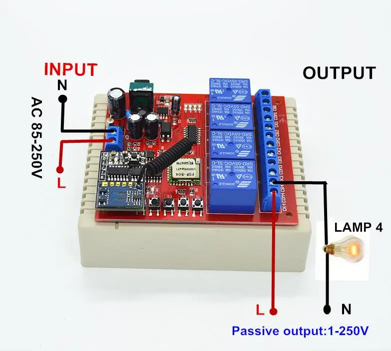 AC 220V 4CH канальный WiFI переключатель Модуль Автоматизации умного дома вкл/выкл