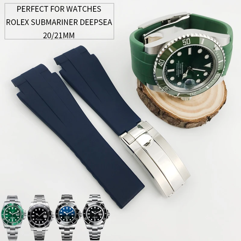 Ремешок силиконовый Камуфляжный для часов DEEPSEA Daytona Submariner GMT 20 мм 21 | Наручные часы