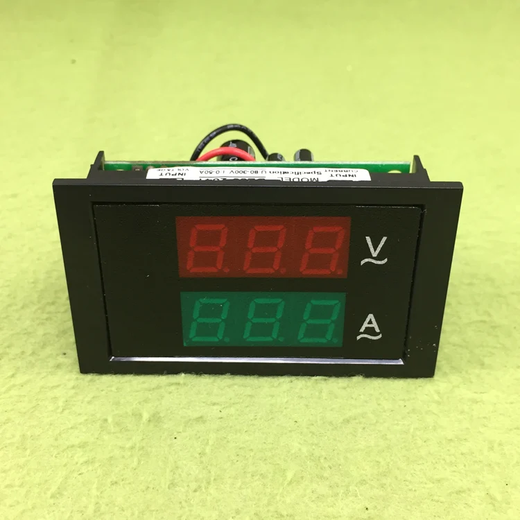 

5pcs/lot Dual display AC meter digital AC digital voltmeter ammeter 80-300V 50A header