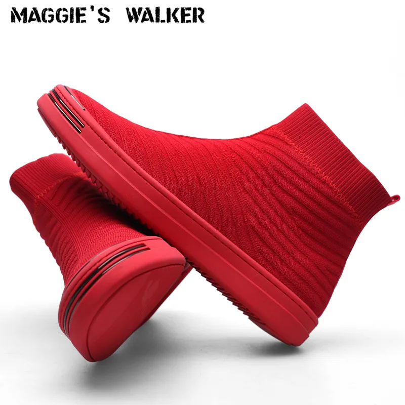 Maggie's Walker/Новое поступление; мужская повседневная обувь из сетчатого материала; модная эластичная парусиновая обувь на платформе; размеры 40-44