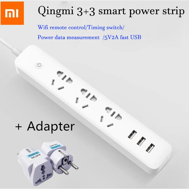 Новое поступление Xiao mi Qing mi умный дом электрическая розетка Wifi приложение беспроводной пульт дистанционного управления 3 порта 3 USB розетка
