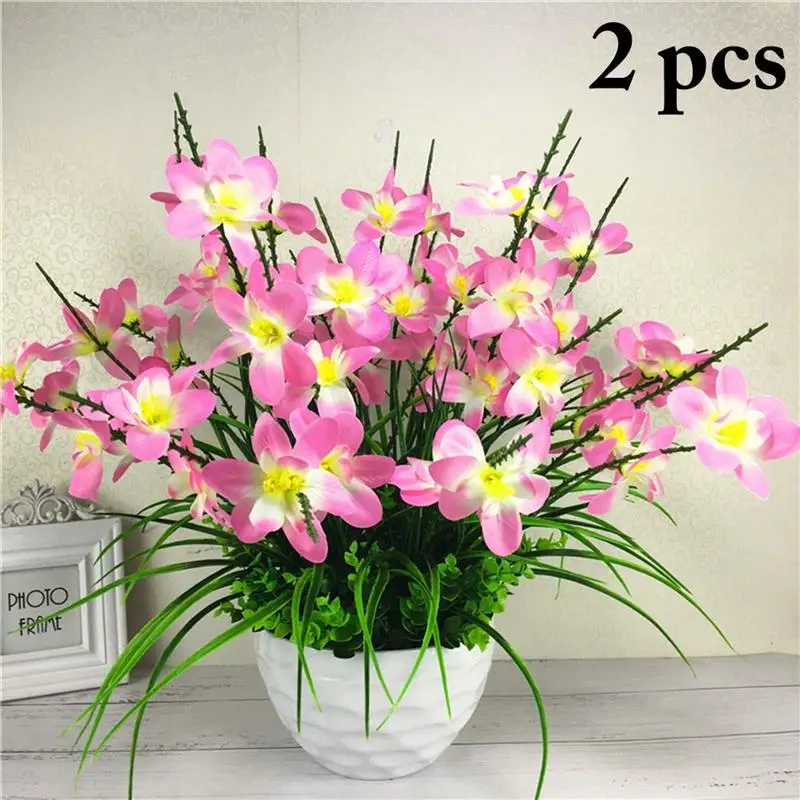 

2 Bunches Artificial Flower Decorative Fake Flower Artificial Plant For Wedding
