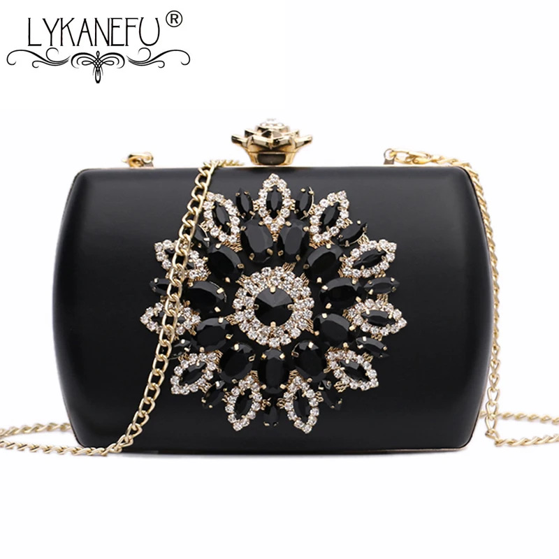

LYKANEFU Luxury Women Evening Bags Day Clutches Small Chain Shoulder Bags For Party Bride Wedding Purse Box Clutch Hand Bag