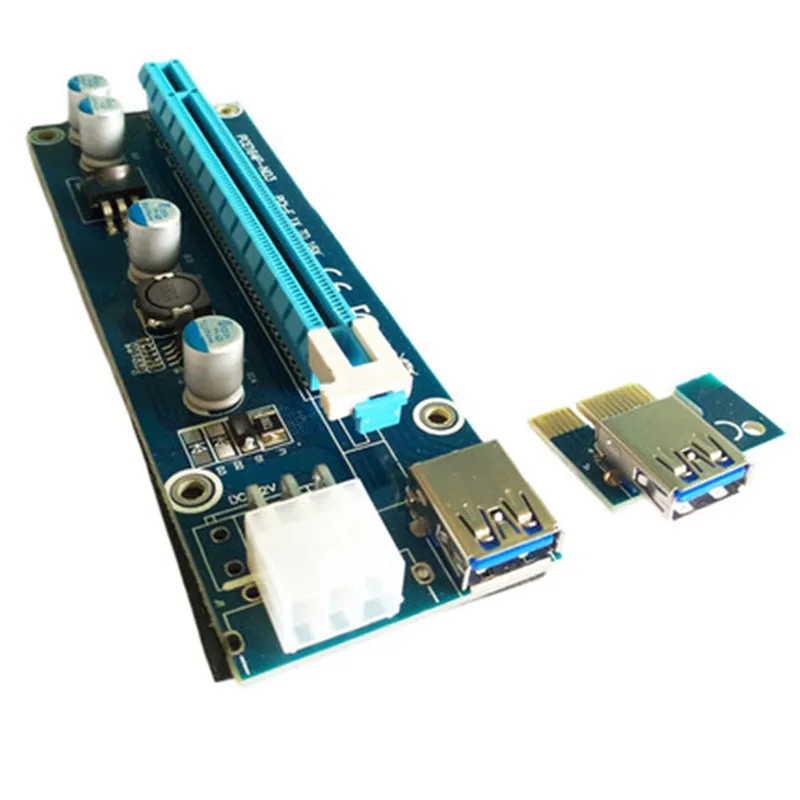 10 шт./лот PCIe 1x до 16x PCI Express Райзер карта USB 3.0 e Удлинительный адаптер с кабелем
