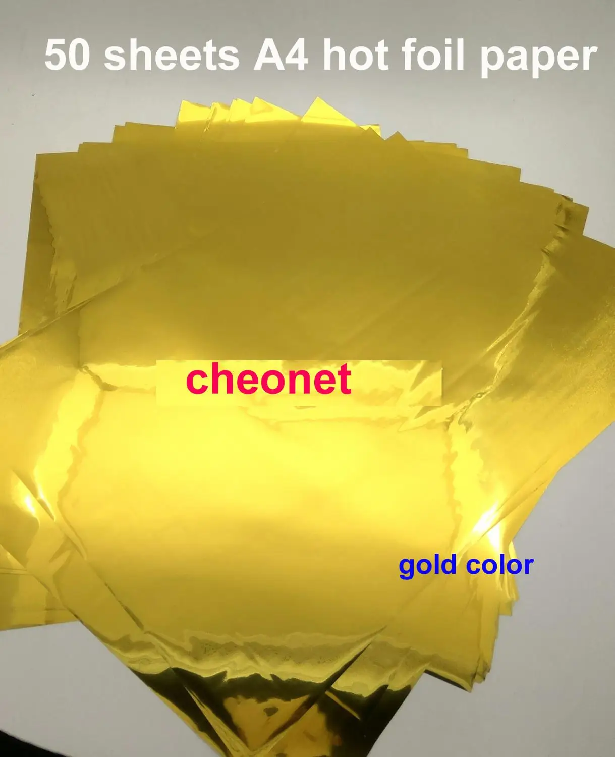 gold 50 листов 20x29 см A4 горячего тиснения фольги бумага для ламинатора ламинирования трансере на элегантность лазерный принтер ремесло - Цвет: gold