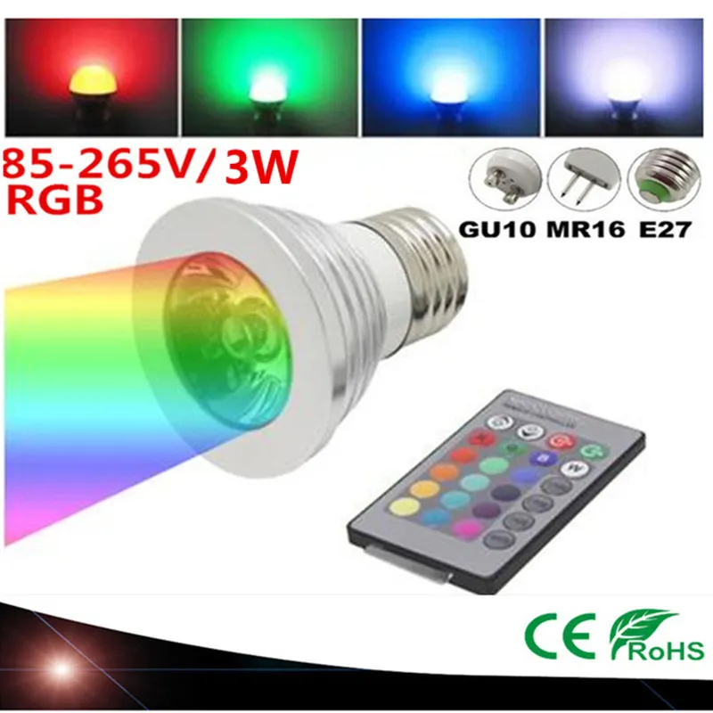 

Диммер GU10, Е27, Е14, 220 В переменного тока, 3 Вт, 16 цветов