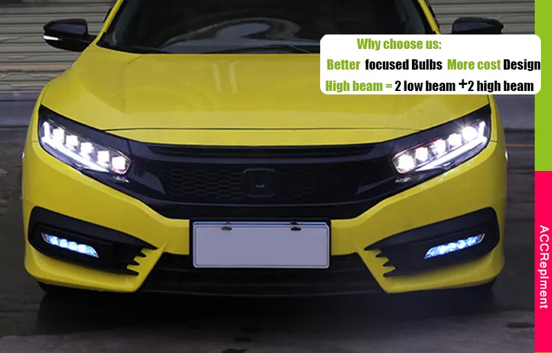 Авто освещение стиль светодиодный головной фонарь для Honda Civic светодиодный фары- сигнал Ангел глаз drl H7 hid Биксеноновые линзы ближнего света