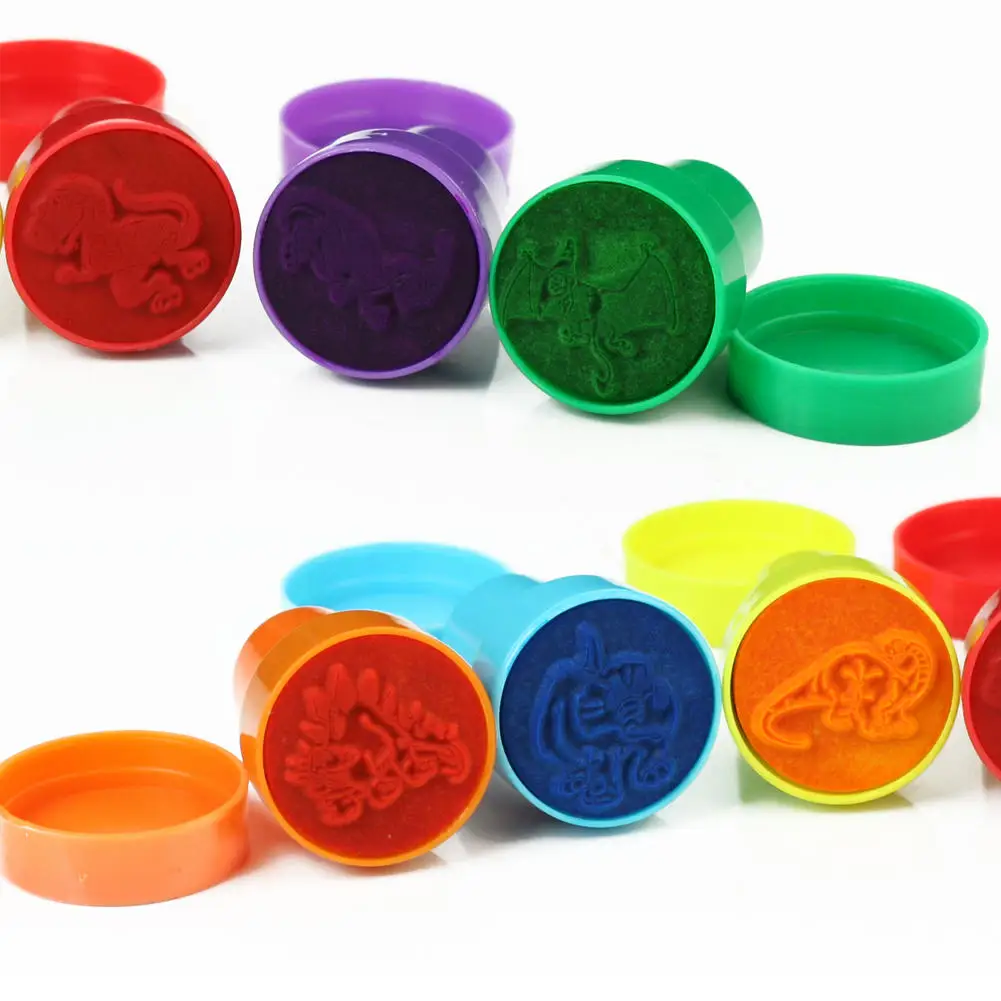 Новые 6 шт пластиковые различные чернила динозавры штампы Искусство ремесло Дети