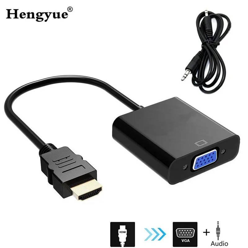 HDMI VGA с адаптером для аудио кабеля позолоченный Высокоскоростной 1080P адаптер