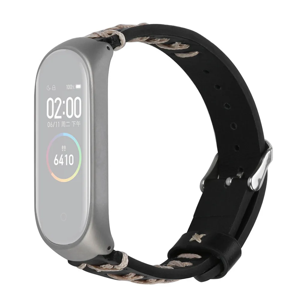 Кожаный ремешок mi band 4 Смарт аксессуары ремешок+ металлический чехол для Xiaomi mi Band 4 браслет SL спортивный ремень с металлическим Чехол# G20
