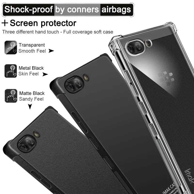 IMAK углы подушка безопасности ударопрочный чехол для BlackBerry KEY 2 Athena Мягкий ТПУ