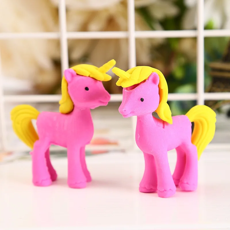 20 PCs creative cartoon cute pony unicorn eraser Children student Stationery New Eraser | Канцтовары для офиса и дома