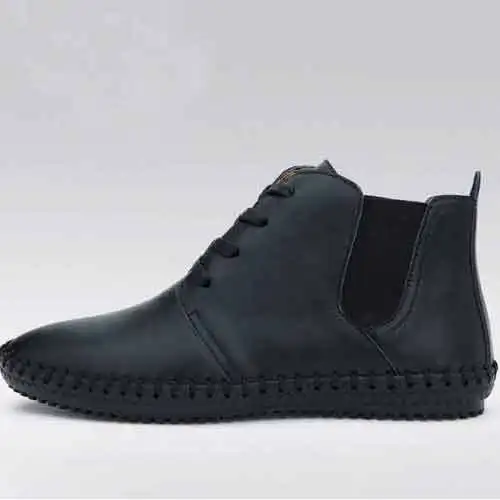 0111 Men's Formal Sneaker Business Genuine Leather Flats Shoes Cowhide High Top|shoes tie|cowhideshoes bags and accessories |