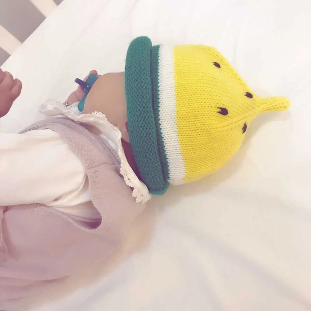 Spring Autumn Winter Warm Baby Clothes Hat Caps Kids Girl Boy Watermelon Crochet Knit Beanie Cap Children's hat | Детская одежда и