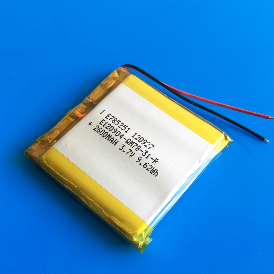 785251 3 7 V 2600mAh литиевая полимерная аккумуляторная батарея Lipo Аккумулятор для банка