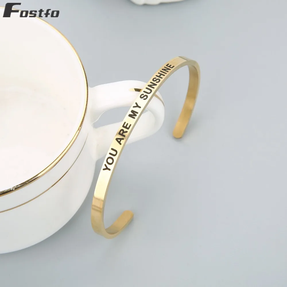 Fostfo 4 мм YOU'RE MY PERSON нержавеющая сталь положительный вдохновляющий персонализированный браслет с мантрой браслет для влюбленных подарки