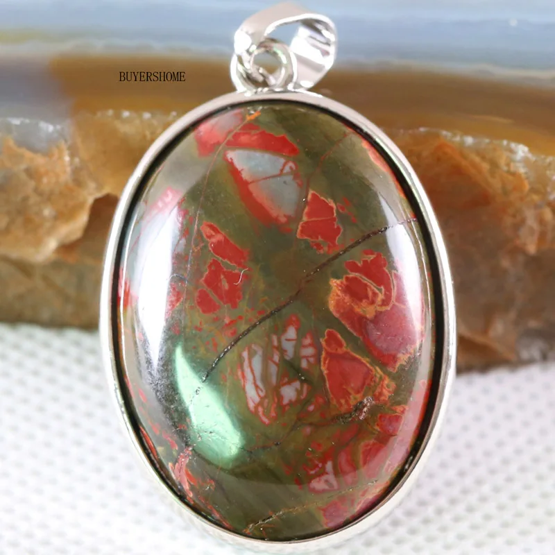 Picasso Jasper 1 шт. 31 цвет 35x25 мм Серебряный кулон Овальный натуральный камень Бусины Подходят Ожерелье Серьги для женщин Howlite Амазонит ювелирные изделия подарок - Окраска металла: Picasso Jasper