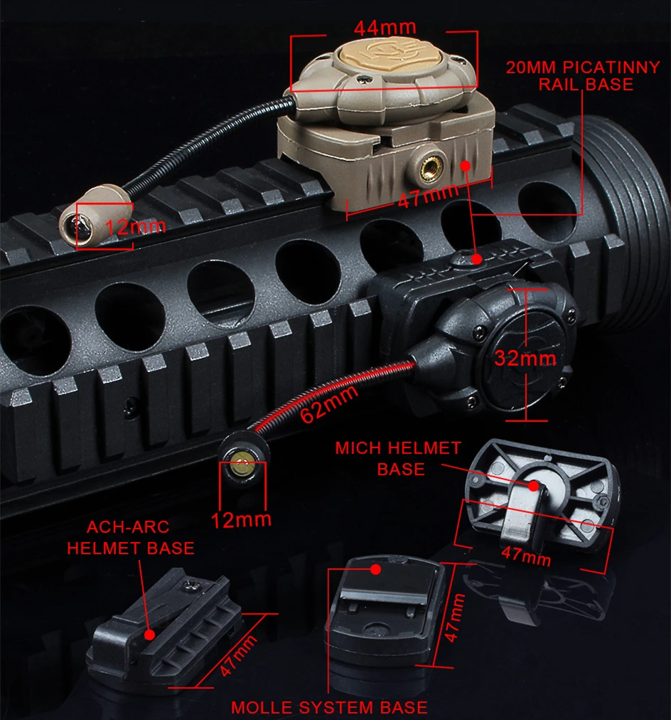 Ночной-Evolution Tactical Softair Princeton Tec MPLS Шлем свет модульное облегченное(легковесное) разгрузочное снаряжение крепление Открытый фонарик шлем для охоты аксессуар