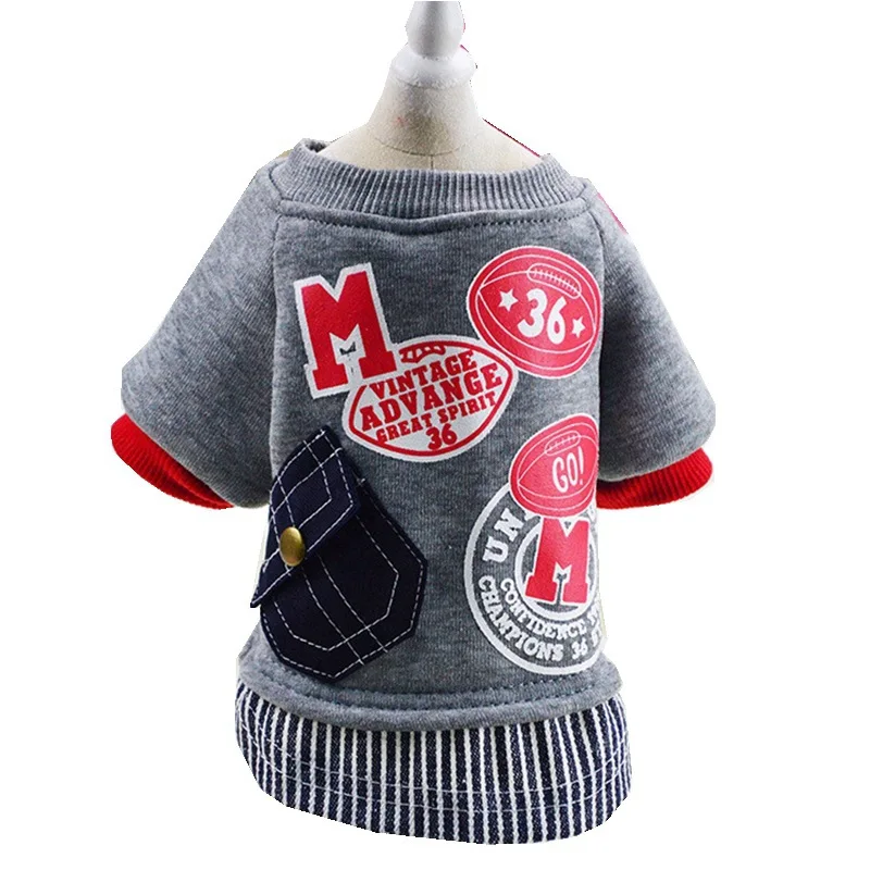 Собака модная футболка с надписью одежда удобное хлопковое теплое зимнее пальто