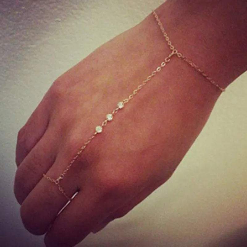 Браслет с подвеской в виде кисти знаменитостей ns18|tassel bracelet|hand harnesscrystal gold |