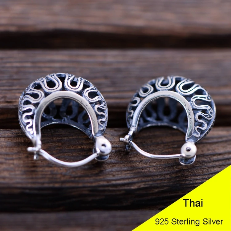 Женские винтажные серьги-Клипсы из стерлингового серебра 925 пробы с цветком