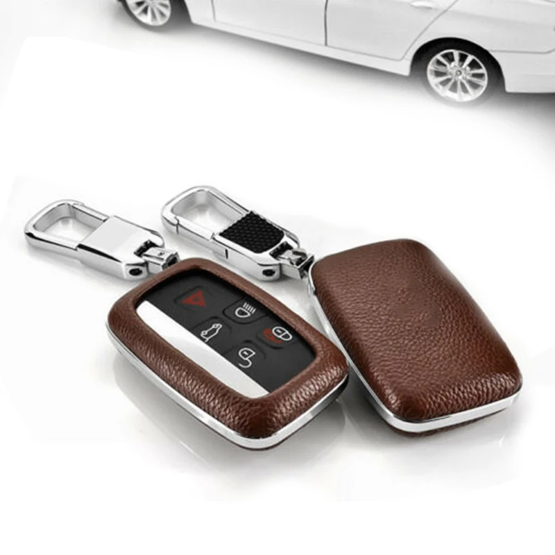 Кожаный 1 шт. коричневый аксессуар чехол для ключей Замена Защитный Land LR4 Range Rover