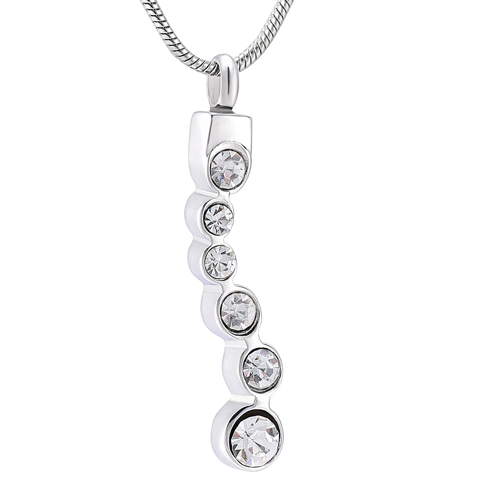 

IJD10047 Inlay White/Red/Blue Crystal Birthstone Cremation Necklace that you can put ashes in - Memorial Urn Pendant For Women