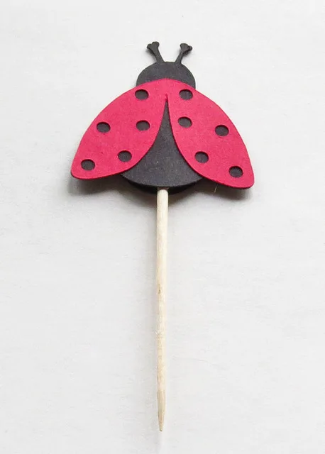 

Топперы для капкейков с божьей коровкой, детский праздник, украшение для свадьбы, вечеринки, еды, зубочисток