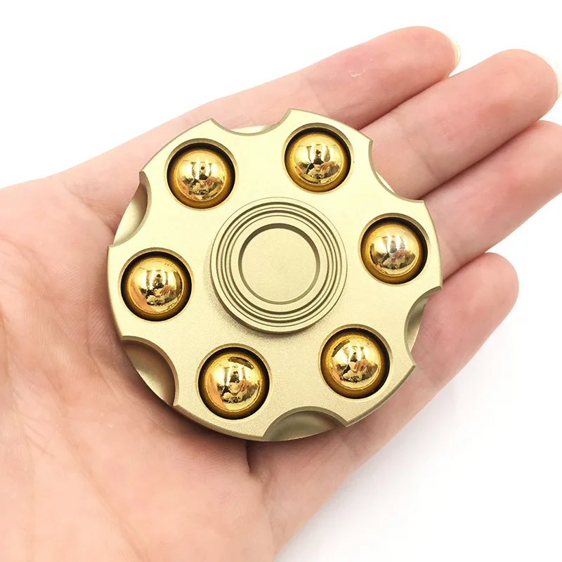 Револьвер пуля латунный кончик пальца гироскоп Непоседа ручной Спиннер Finger Spinner фокус Tri Spinner анти-уменьшение стресса игрушка Подарки для детей