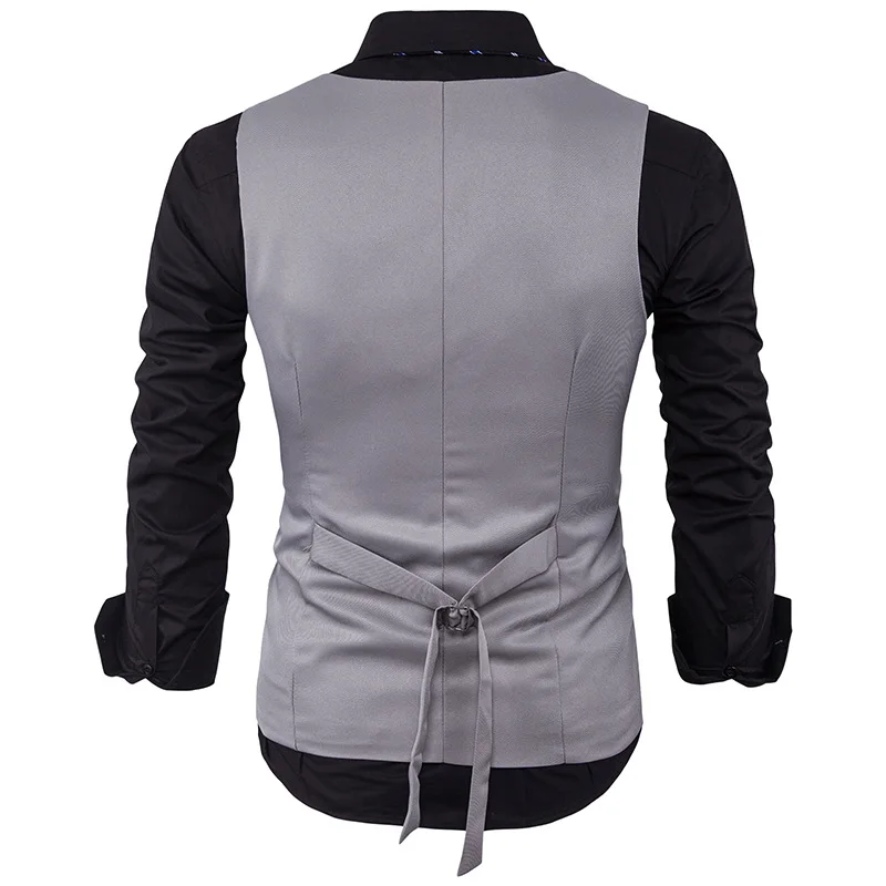 Мужской костюм жилет Классический V воротник платье Slim Fit свадебные жилет Для мужчин формальный тонкий платье без рукавов жилет мужские черные жилет Homme 2XL