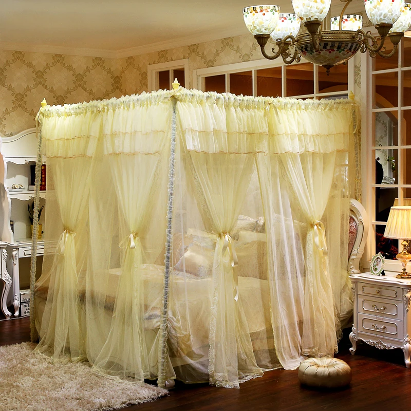 Кружевной балдахин принцессы противомоскитная сетка четырехугольный