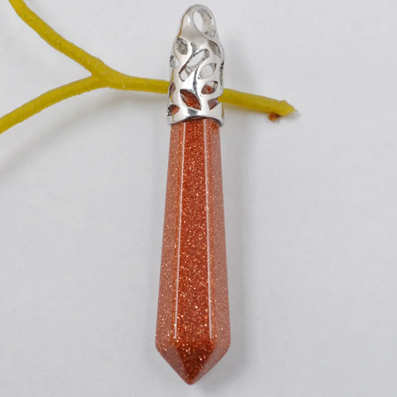 9x60 мм подвеска из золотого песчаника, бижутерия для женщин, подарок маятник S207