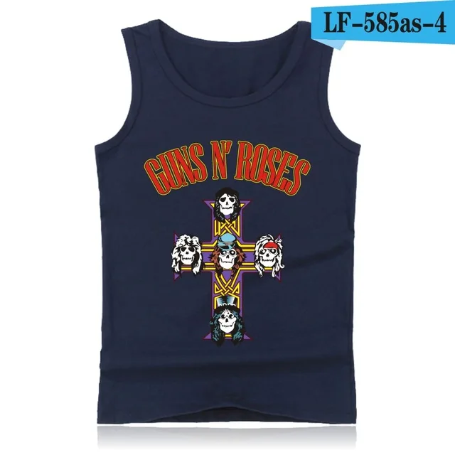 navy blue GUNS N ROSES, мужские майки, футболка, хип-хоп, для спортзала, жилет, модный, для бодибилдинга, майка, мужская, майка, одежда для фитнеса, пистолеты и розы - Цвет: navy blue