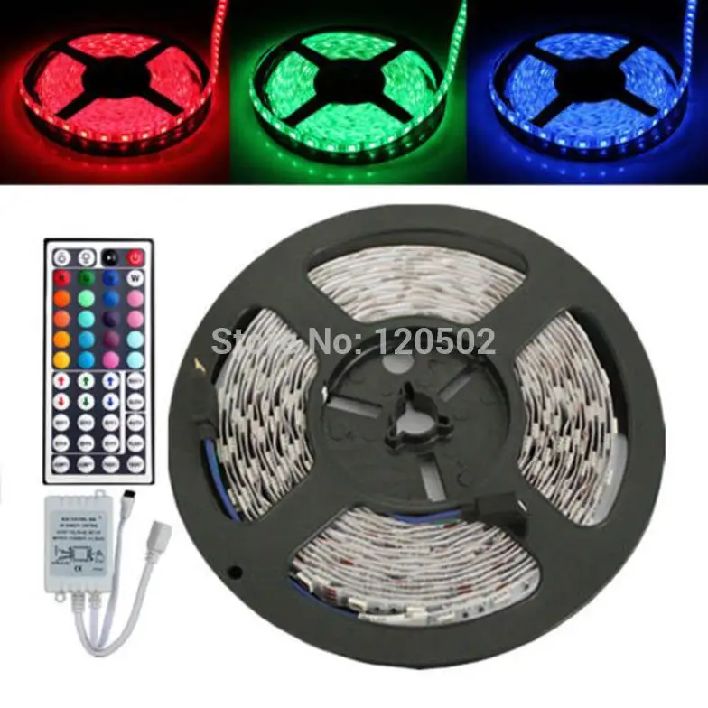 Неводостойкие светодиодный ленты 5 м SMD 5050 150Led s RGB + ИК пульт дистанционного