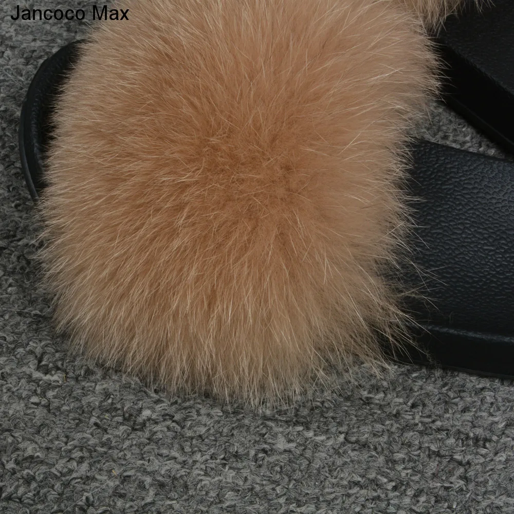 Тапочки для девочек Jancoco Max шлепанцы из натурального меха лисы на весну и лето S60