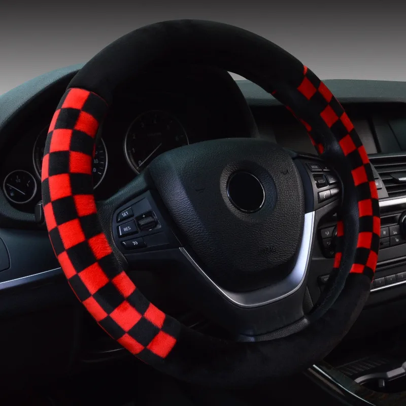 Премиум мягкий плюшевый чехол рулевого колеса автомобиля подходит для Kia ford vw