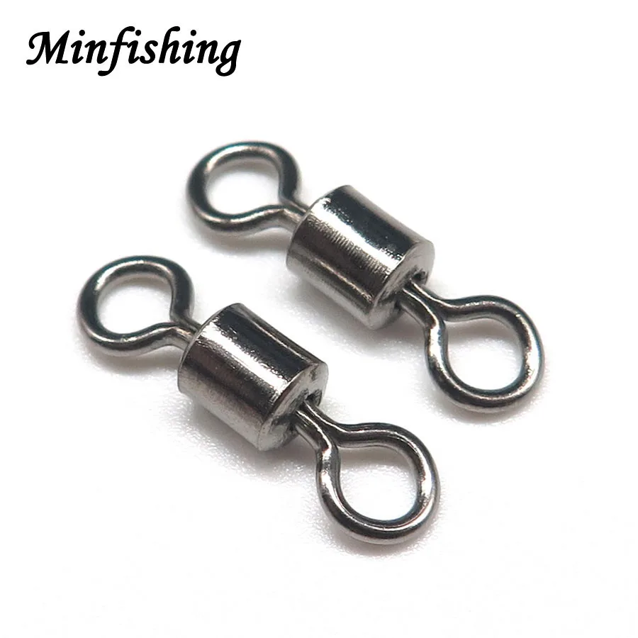 

Minfishing 100 шт./лот Вертлюги с шарикоподшипником, рыболовные Вертлюги