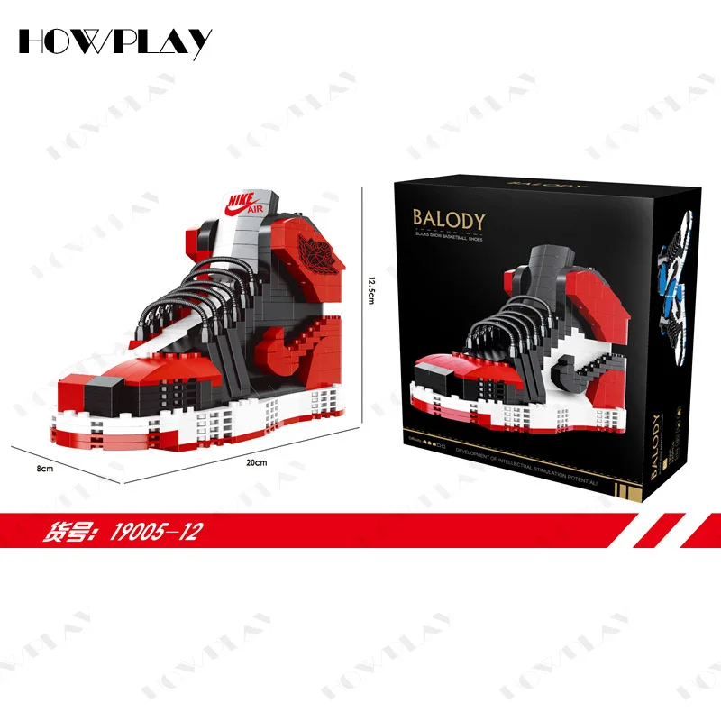 Howplay AJ1 UNC OW баскетбольные кроссовки строительные блоки модель мини коллекция