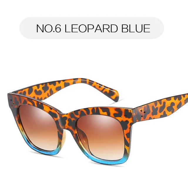 Мода кошачий глаз Leopard солнцезащитные очки Для женщин Брендовая Дизайнерская обувь Винтаж Женские квадратные солнцезащитные очки Óculos де золь UV400 - Цвет линз: c6