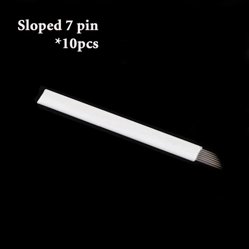 Набор Microblading двойная головка microblading ручка с лезвием наклонная 7 pin 12 булавки иглы