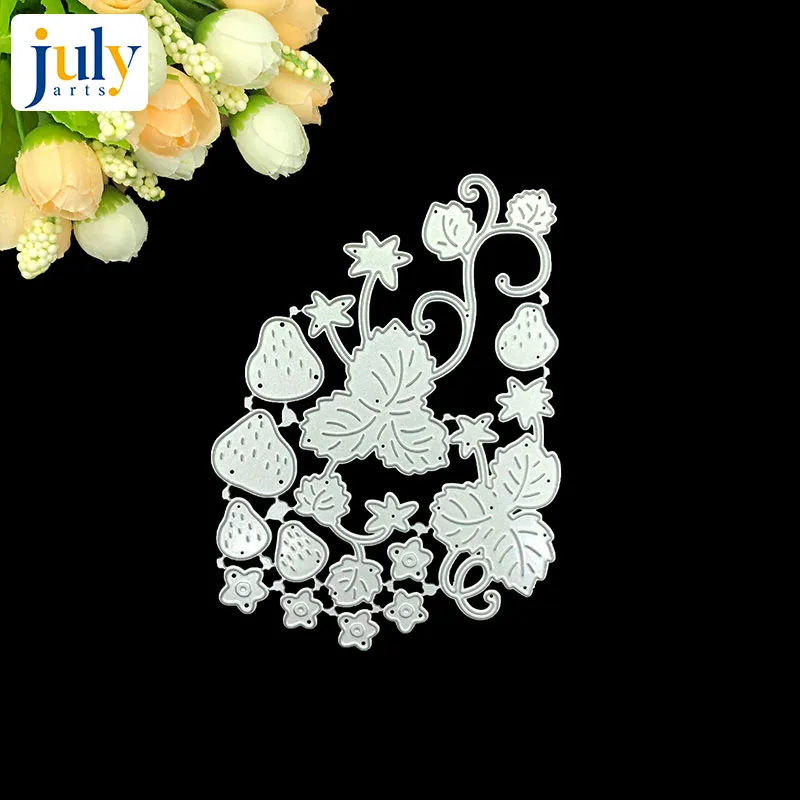 Silver Julyarts штампы Скрапбукинг шаблоны клубника поздравительные Вырубные штампы тиснение из углеродной стали трафарет карты Вырубные штампы - Цвет: Silver