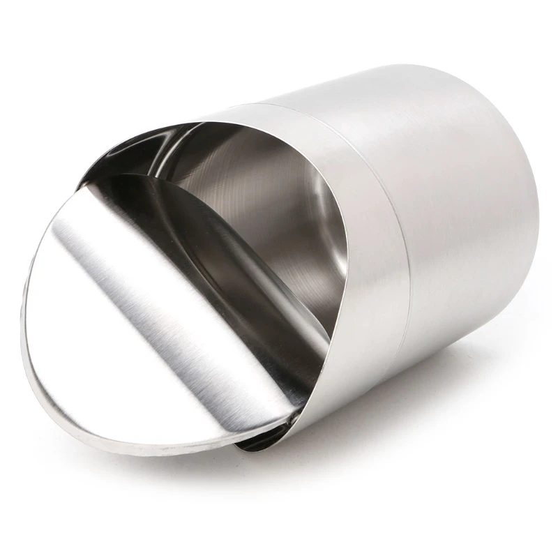 

YAS Stainless Steel Desk Trash Bin Countertop Waste Can With Swing Lid 1.5 L Mini DustBin