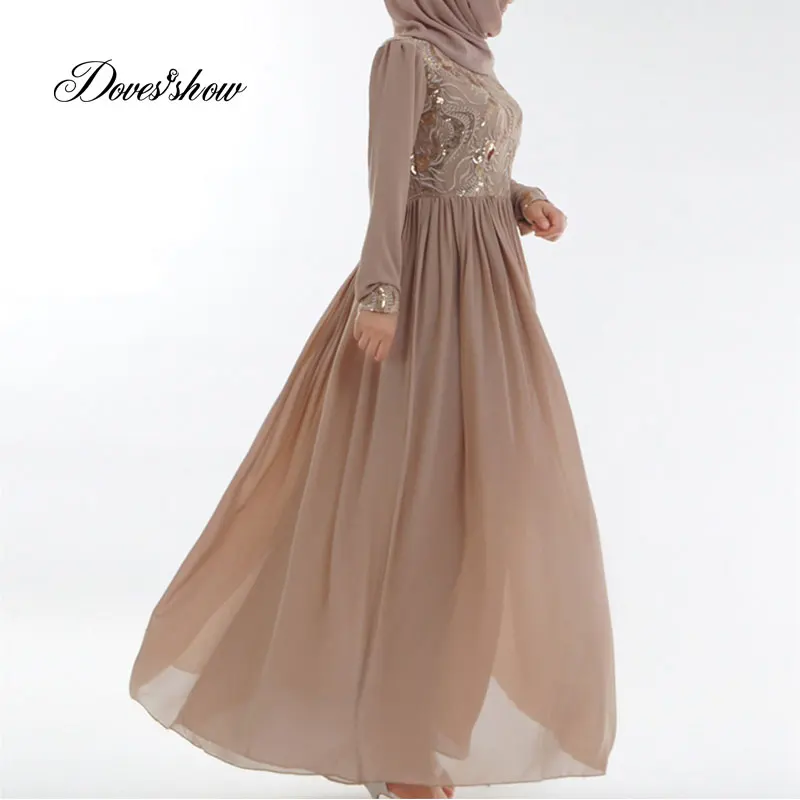 Мусульманское платье с 3D вышивкой и блестками абайя мусульманское женское