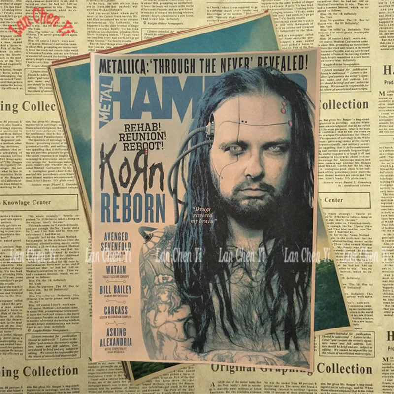 Лиловый Korn Рок-Группа Музыка крафт-бумага плакат Винтаж Высокое качество печати рисунок ядро декоративная живопись - Цвет: Лиловый
