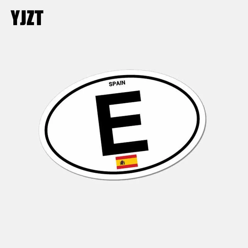 YJZT 10,5 см * 6,5 см креативная наклейка на машину в Испанию с кодом страны E, наклейка на мотоцикл 6-2645
