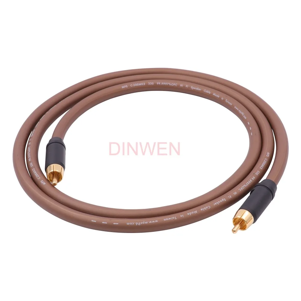 Кабель MPS 5N 99.9997% OFC 2 RCA на 24K позолоченный штекер Hifi аудио домашний кинотеатр тв CD DVD