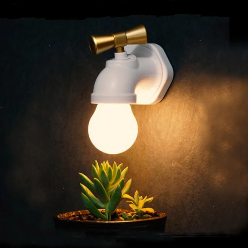 DC 5 В в USB светодио дный перезаряжаемая светодиодная новинка ночник Кран форма