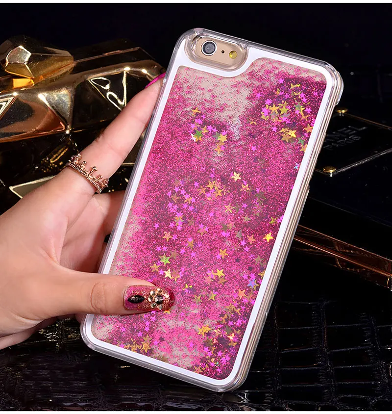 NEW Luxury Glitter Liquid Sand Quicksand Star Case for iphone 4 4S 5 5S SE 6 6S 7 8 Plus X 10 Transparent Clear Hard Cover |